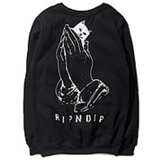 Толстовка RIPNDIP Черный - кот в ладонях фото