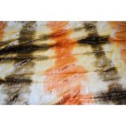 Бархат-стрейч мраморный, крэш, оранжевые тона фото