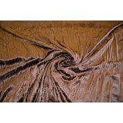Бархат-стрейч мраморный, крэш, коричневый фото
