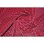 Гипюр на трикотаже светло - вишневый фото
