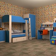 Детская комната Астра 2 дуб молочный/голубой