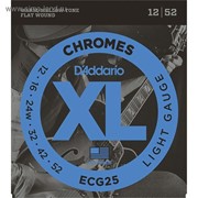 Струны для электрогитары D'Addario ECG25 Chromes Flat Wound, Light, 12-52 фото