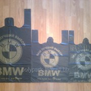 Полиэтиленовые пакеты-майка с логотипом BMW 44*75, 40*60, 38*57 см (30-40 мкм) фото