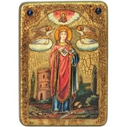 Икона аналойная Святая великомученица Варвара Илиопольская на мореном дубе фото
