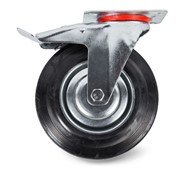 Колесо поворотное тормоз резина SCb 42 100 мм фото