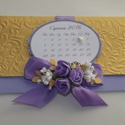 Подарунковий конверт для грошей "Календар лаванда з золотом"