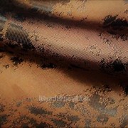 Ткань подкладочная коричневая рисунок Клякса фотография
