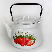 Чайник эмалированный 3,5 л с декором фото