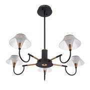 Люстра 1695/5 LED 120Вт 3000-6000К черно-золотой 80х80х57 см фото