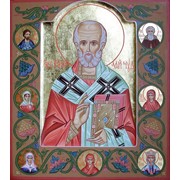 Именная икона Свт. Николай с избранными святыми фото