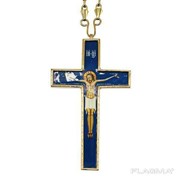 Крест из ювелирного сплава в позолоте с принтом и с цепью 2.10.0292лп-2-10лп фото