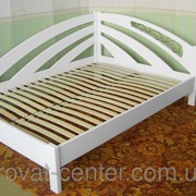 Белая угловая кровать из серии Радуга (190\200*80\90\120\140\150\160) массив - сосна, ольха, дуб. фото