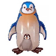 Шар фольгированный Ф М Фигура 3 Пингвин синий FM фото