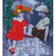 Схема для вышивания бисером ТМ Украинка - мальчик и девочка на качелях