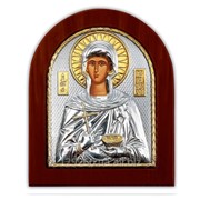 Икона Параскева Серебряная с Позолотом Silver Axion Греция 85 х 100 мм на деревянной основе фотография