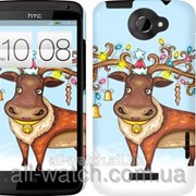 Чехол на HTC One X+ Новогодний олень “1474c-69“ фото
