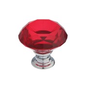 Ручка кнопка CAPPIO, цвет красный 'Алмаз', стеклянная, d30 мм фото