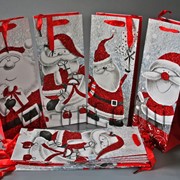 Подарочные картонные пакеты с присыпкой Санта Клаус 36х14х8,5см/12шт TO574 570721
