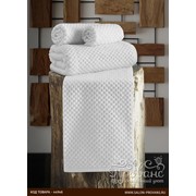 Полотенце для ванной Karna DAMA хлопковая махра белый 70х140 фото