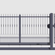 Ворота металлические Вид: подъемные, вертикальные фотография