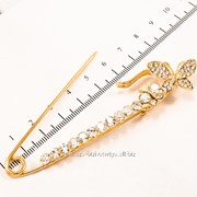 Брошь ''Булавка с бабочкой, цветком, сердцем'', (7,5 см) 222009(15) фото