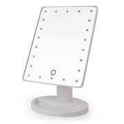 Косметическое зеркало с подсветкой компактное белое