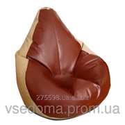 Большое кресло-мешок груша кофе с молоком 140*100 см из кож зама Зевс фото
