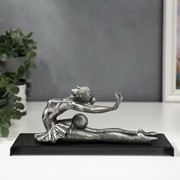 Сувенир полистоун “Гимнастка с мячом“ серебро 9,5х9х25 см фотография