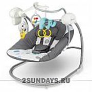 Шезлонг Kinderkraft Minky серый с голубым фото