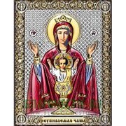 Beltrami Неупиваемая чаша Богородица, серебряная икона на дереве с позолотой и цветной эмалью Высота иконы 18 см фотография