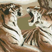Набор для вышивания крестиком NITEX 0016 “Тигры“ 30см.*22,5см. фото