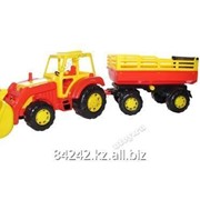 Автотранспортная игрушка Трактор Мастер с прицепом №2 и ковшом Полесье фотография