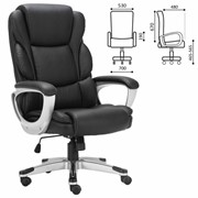Кресло офисное BRABIX PREMIUM “Rest EX-555“, пружинный блок, экокожа, черное, 531938 фото