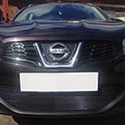 Защита радиатора для Ниссан Кашкай (Nissan Qashqai) черная сетка, 2010-2014 рестайлинг фото