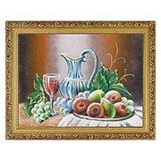 Натюрморт “Фрукты с фужером вина“ багет 36х46 см фотография
