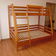 Двухярусная трехспальная кровать.Производим под заказ. фотография