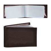 Визитница карманная BEFLER “Грейд“ на 40 визитных карт, натуральная кожа, тиснение, коричневая, K.5.-9 фото