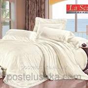 Комплект постельного белья шелковый жаккард La scala LUX-03 фотография