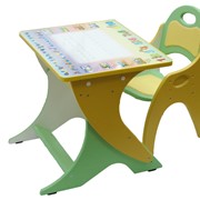 Регулируемый по высоте набор детской мебели Буквы-Цифры Салатовый-Желтый фото