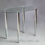Стеклянный обеденный стол Овальный прозрачный БЦ-Стол фото