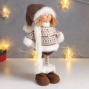 Кукла интерьерная “Малыш в бежевом зимнем наряде“ 49 см фотография