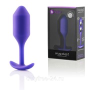 Фиолетовая пробка для ношения B-vibe Snug Plug 2 - 11,4 см. фотография