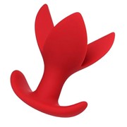 Красная силиконовая расширяющая анальная пробка flower - 9 см. ToyFa 357008 фотография