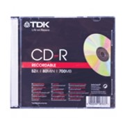 Диск CD-R TDK 700 MB 52х, Slim Case