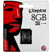 8Gb Kingston карта памяти microSDHC, Class 4, SDC4/8GBSP фотография