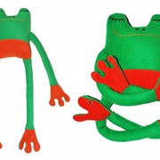 Подушка-игрушка, зеленая лягушка фото