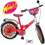 Велосипед 2-х колес 12" 131202 Winx (1шт) со звонком, зеркалом, вставками в колесах