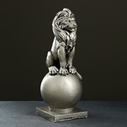Фигура “Лев сидя на шаре“ серебро, 43х17см фотография