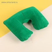 Подушка для шеи дорожная, надувная, 38 × 24 см, цвет зелёный фото