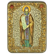 Подарочная икона Святой равноапостольный Кирилл Философ на мореном дубе фото